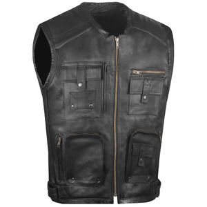Gilet en cuir Vente en gros Qualité supérieure Prix de gros Gilet en cuir tendance Gilet en cuir respirant sur mesure - Product Image 1