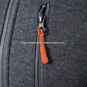 Sweat à capuche zippé personnalisable fabriqué en usine polaire noire avec imprimé gaufré pour vêtements d'hiver prix bon marché - Product Image 5