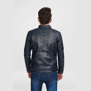 2024 nouveau Design veste en cuir pour hommes de haute qualité en peau de mouton col montant Logo personnalisable prix - Product Image 2