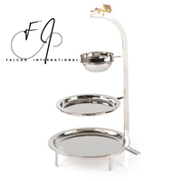 Vente chaude 3 Niveaux Grand Gâteau Stand En Aluminium Argent Poli Forme Ronde Gâteaux Dessert Alimentaire Stand Pour Restaurants Fêtes Décor