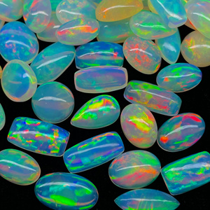 Lot de formes mélangées d'opale éthiopienne naturelle Multi Flashy Welo Opal Gemstone - Product Image 2