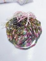 Perles Rondelles en Pierre de Tourmaline Naturelle de Qualité Supérieure, Multicolores, Haute Intensité de Couleur, pour la Fabrication de Bijoux, Certifiées par un Certificat Extérieur, Mehrajudin