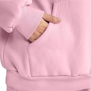 Conjunto de chándal Top con capucha hecho a medida Patrón sólido Trajes de chándal estampados para mujer de alta venta - Product Image 5