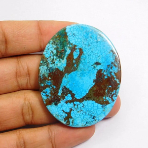 คุณภาพสูงพลอยสีฟ้าเทอร์ควอยซ์ Cabochon สีฟ้าเทอร์ควอยซ์หินหินหลวมสําหรับเครื่องประดับทําหินหลวม 114 Ct อัญมณีอินเทรนด์ - Product Image 1