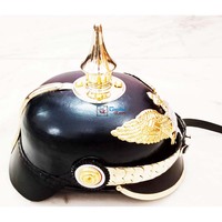Casque Pickelhaube en cuir noir de style animal, cadeau décoratif, objet de collection, décoration médiévale, fait à la main, durable, longue durée de vie
