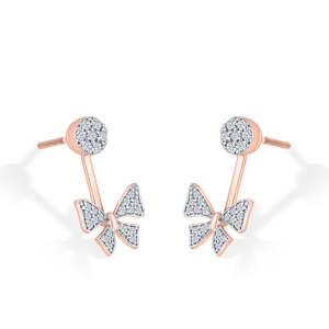 <b>Rose</b> <b>Gold</b> Twinkle <b>Stud</b> <b>Earrings</b> for Women Zircon Diamond Sparkle Party Jewelry - Product Image 4