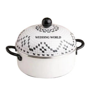 Olla Caliente de Metal con Recubrimiento de Polvo Blanco, Excelente Calidad, Hecha a Mano, Tamaño Personalizado, Calentador de Alimentos de Metal de Lujo - Product Image 2