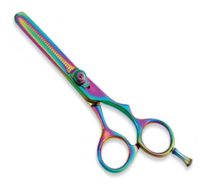 Ciseaux professionnels de coiffure Rainbow en acier inoxydable pour effiler les cheveux, ciseaux de barbier pour salon, logo personnalisé - Product Image 1