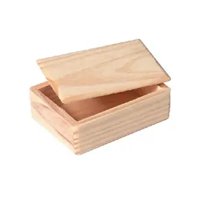 Необработанная деревянная фотокоробка с замком Сделайте свой собственный подарок, украшения, декоративная коробка с крышкой