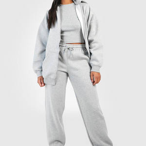 <b>Women</b> Plus Size Crop Hoodie Jacket Two Piece Pant Sets Winter Tracksuit Sweatsuit Outfits <b>Fleece</b> <b>Jogger</b> 3 Piece Pants Set Long - Product Image 3