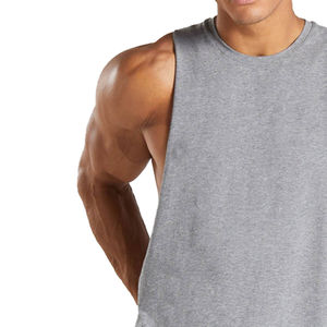 Débardeur de sport pour homme en coton 100% respirant, tricoté, 240g, pour la salle de sport, la musculation, la remise en forme - Product Image 2