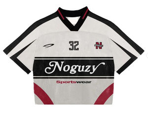 Custom <b>Cropped</b> Boxy Streetwear American Football Jersey Embroidered Logo Short Plus Size Patchwork Sublimation Mesh Streetwear - Product Image 3