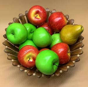 Cesta de Madera Redonda Tallada a Mano, Decoración para el Hogar - Product Image 2