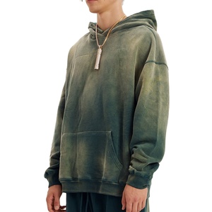 เสื้อมีฮู้ดผ้าซักกรดสำหรับผู้ชาย, เสื้อสวมหัวผ้าฝ้าย100% เสื้อมีฮู้ดโอเวอร์ไซส์ - Product Image 3