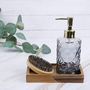 Bandeja de tocador de baño de madera, soporte y dispensador de jabón de granja, elevador de madera para botellas de fregadero de cocina, velas de plantas, joyería - Product Image 2