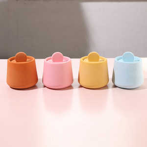 ขวดโหลเซรามิกทรงกลมพร้อมฝาปิดสำหรับทำเทียนขี้ผึ้งเหมาะสำหรับตกแต่งบ้านและโรงแรมสำนักงาน - Product Image 3