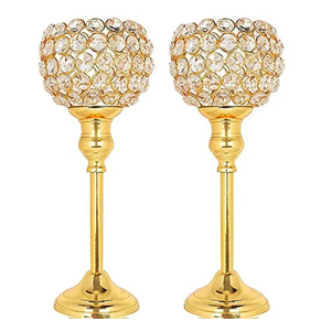 Thème européen faveur de mariage décoration de la maison bureau petit cylindre or argent photophore bougeoirs en cristal - Product Image 4