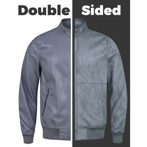 Chaqueta bomber reversible lisa gris de alta calidad 100% personalizable al por mayor con cremallera y cuello de diseño de invierno bordados - Product Image 3