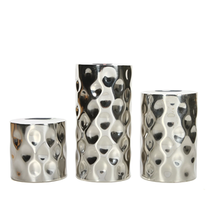 Bougeoirs parfumés Porte-bougies en métal à finition en nickel élevé Bougeoir élégant au design martelé Prix de Offre Spéciale - Product Image 4