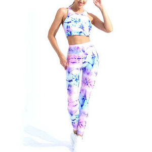 Conjunto de Yoga de 2 uds., ropa de Fitness sin costuras para mujer, ropa deportiva, mallas de gimnasio, conjunto de Yoga de sublimación Push Up acolchado para mujer - Product Image 4