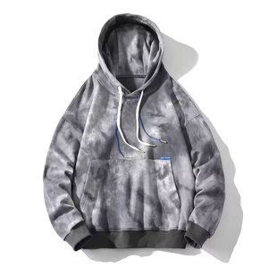 Gras et élégant pour hommes HipHop High Custom Tie Dye Sweat à capuche déchiré Pull Streetwear en coton vieilli - Product Image 4