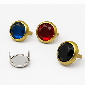 <span class=keywords><strong>Borchie</strong></span> Decorative in Ottone Stile Americano con Cristalli e Bordo Dorato o Nichelato <span class=keywords><strong>per</strong></span> <span class=keywords><strong>Cinture</strong></span> in Pelle - Product Image 3