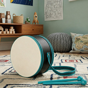Midex Orf-TF-13BK Instrumentos Orff - Tambor Infantil Negro con Correa y Tambor de Piso - Product Image 1