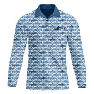 Venta al por mayor personalizable de manga completa de poliéster transpirable Polo impresión por sublimación ropa de pesca - Product Image 1