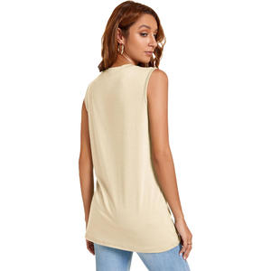 Camiseta sin Mangas de Punto Acanalado para Mujer, Ligera, Cómoda para Uso Diario, Gimnasio, Yoga, Ropa Deportiva, Suministro al por Mayor - Product Image 3