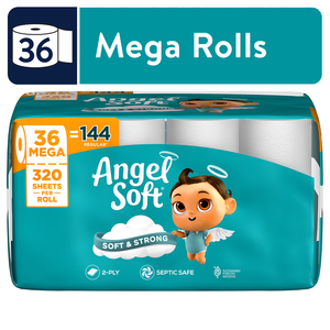 Angel Soft 2-Ply Toilet Paper, 36 Mega Rolls, 320 <b>Sheets</b> Per Roll - Product Image 1