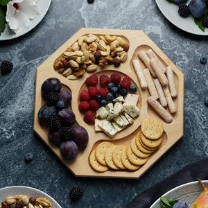 Bandeja de servicio cuadrada de madera de haya con logotipo personalizado al por mayor, bandeja de servicio de madera pulida ecológica - Product Image 3