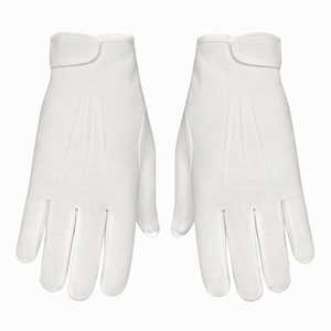 Gants de cérémonie en coton blanc 786Q.Com-SB04218 avec fermeture Velcro au poignet, 3 points cousus, style MoD Service - Product Image 3