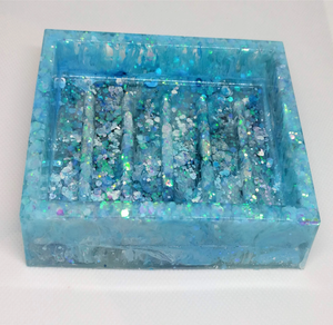 Jabonera de resina, nuevo accesorio de baño, fregadero o encimera, decoración, jabonera de resina de Color azul cielo - Product Image 5