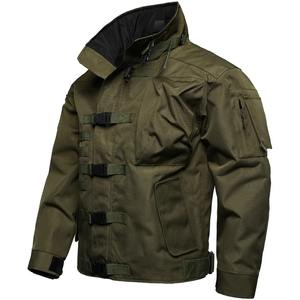 Veste pour homme décontractée multi-poches manteaux d'extérieur coupe-vent bombardiers à fermeture éclair pour homme - Product Image 6