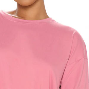 High Quality Breathable 2 Piece Loungewear <b>Twin</b> <b>Set</b> for Women / Summer Autumn 100% Pure Cotton Soft Tshirt and Short 2 Piece <b>Set</b> - Product Image 4