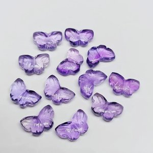 Perles de sculpture de pierres précieuses en vrac en forme de papillon d'améthyste rose pour la fabrication de bijoux accessoires de cristal de guérison bricolage en gros - Product Image 3