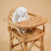 Meilleure vente chaise haute en rotin jouet, chaise haute de poupée en rotin, chaise haute en rotin fait main jouet, jouets pour bébés, meubles pour enfants jouets