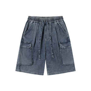 Pantalones cortos de mezclilla personalizados informales para hombre Pantalones cortos de mezclilla personalizados OEM - 100% Pantalones cortos de verano de algodón elástico para hombres y mujeres - Product Image 5