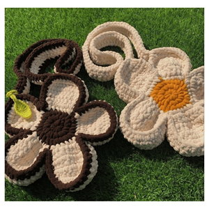 Crochet <b>Bag</b> Soft cotton macramé cord hobo <b>bag</b> for everyday carry school commute and street fashion Vietnam made - Product Image 3