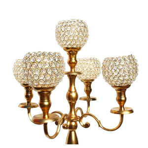 Candelabro de Pie de Cinco Brazos con Bola de Cristal, Último Modelo de Fabricante Directo, Color Personalizado, Metal de Aluminio, Artesanía - Product Image 6