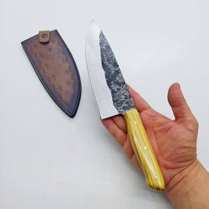 Custom Handcrafted Damascus Steel Chef Hunting <b>Knife</b> with Serrated Clip Point <b>Blade</b> OEM Customizable Best Quality - Product Image 4