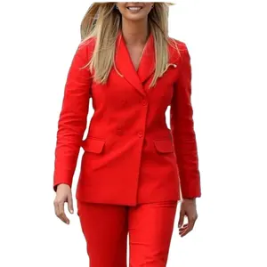 Best Red Women Pantsuit Three Piece Office Formal Outfit Suit For Prom Bridesmaid Suits Women Blazer