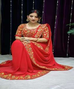 ชุดส่าหรีสำหรับใส่ไปงานปาร์ตี้ใหม่ล่าสุดผ้าจอร์เจียลำดับเซ็ตพร้อมเสื้อชิ้นสำหรับผู้หญิงเสื้อผ้าสำหรับผู้หญิงขายส่ง - Product Image 6