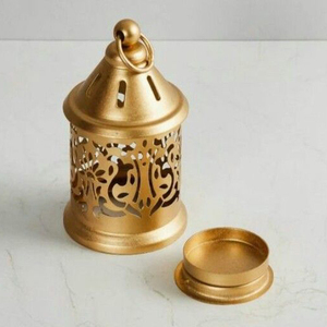 Classical Design Iron Hanging & Etching Candle Holder <b>Lantern</b> Hot Selling for Home Decor Modern Design Ideal Size Gold Finished - Product Image 3