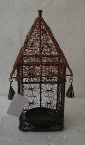 Cage à oiseaux ronde en fil métallique de conception de petite cloche de couleur noire mate à bas prix - Product Image 4