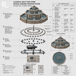 Water Crown Circular Nozzle <b>Ring</b> Fountain Dancing Water System <b>LED</b> Stainless Steel Plaza Commercial Project Custom Made - Product Image 5