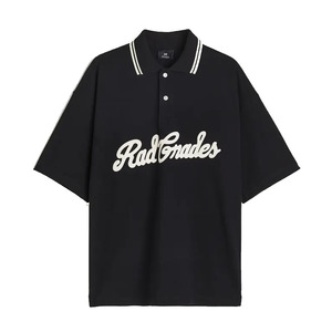 Most Demanding Streetwear Style Men Oversized Drop Shoulder <b>Black</b> Custom Printed Polo Jersey for Sale Men Polo <b>Shirts</b> - Product Image 1