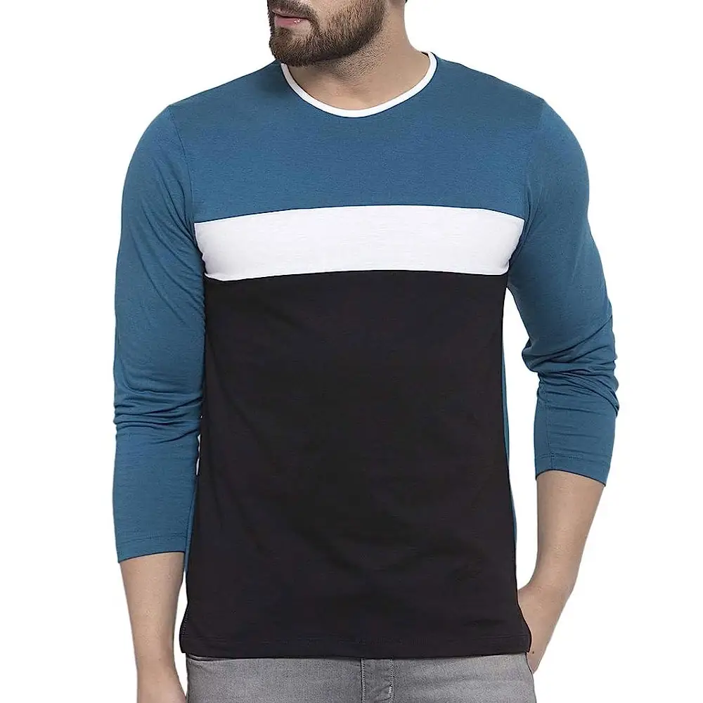 耐久性のあるフルスリーブTシャツ快適なスリムフィットTシャツメンズ服カジュアルプレーンフルスリーブTシャツパキスタン製シャツ