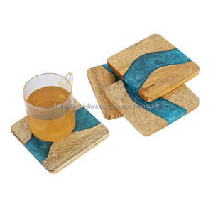 Fancy Design Handcrafted <b>Table</b> <b>Top</b> Wooden Tea Coffee Coaster Wholesale Exporter Custom Decorative Wooden Tea Coaster - Product Image 6
