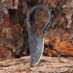 Cuchillo de Caza Hecho a Mano con Hoja de Acero al Carbono y Mango de Acero al Carbono con Funda de Cuero, Cuchillo para Exteriores - Product Image 1